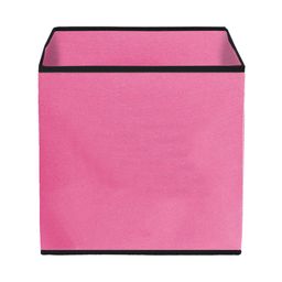 Kuber Industries Set Of 6 Pink Solid Large Foldable Storage Boxes With Handle Replacement Drawer image 2