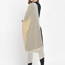 Dupatta Bazaar Yellow Embroidered Dupatta image 5