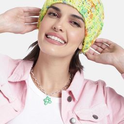 Magic Needles Unisex Yellow Handknitted Beanie-40