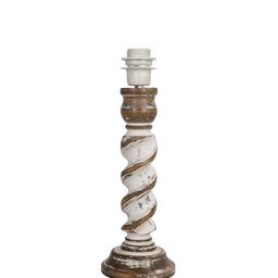 Homesake White & Brown Set Of 2 Contemporary Handcrafted Table Lamp with Shade image 3