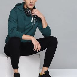 Slazenger Men Green & White Brand Logo Print Hooded Sweatshirt-picture-29