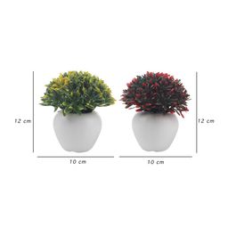 FOLIYAJ Set Of 3 Artificial Mini Bushes With Pot image 3