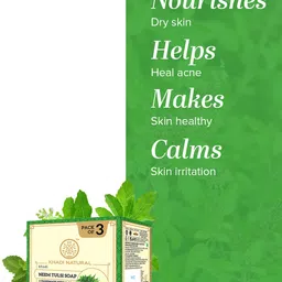 Khadi Natural Set of 3 Handmade Neem-Tulsi Soap image 4
