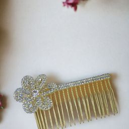 AccessHer Women Gold-Toned Embellished Comb Pin-image-23