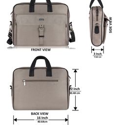 LOREM Men Grey Textured Laptop Bag image 4