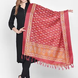 Dupatta Bazaar Red & Yellow Printed Dupatta image 3