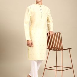MANQ Men Ethnic Motifs Regular Kurta with Pyjamas image 5
