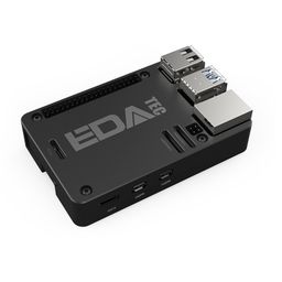 EDATEC Raspberry Pi 5 Passive Cooling CNC Box Black image 1
