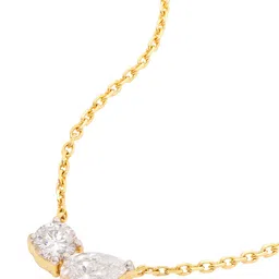 MINUTIAE Brass Gold-Plated Crystal Studded Necklace image 3