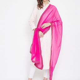 Clora Creation Magenta Solid Dupatta image 3