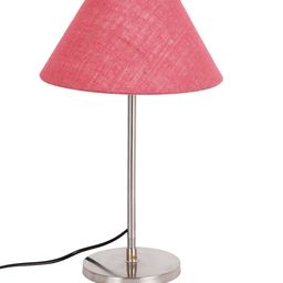 Devansh Pink Self Design Traditional Bedside Standard Table Lamp image 5