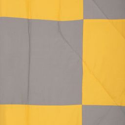 Featherlite Grey & Yellow Checked AC Room 150 GSM Single Bed Comforter image 3