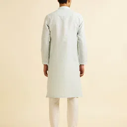 Manyavar Ethnic Motifs Woven Design Regular Thread Work Kurta With Pyjama image 5