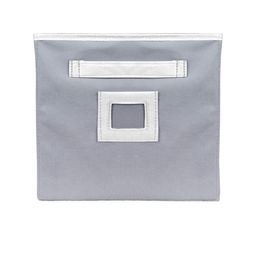 Kuber Industries Set Of 4 Grey Solid Large Foldable Storage Boxes With Handle Replacement Drawer image 3