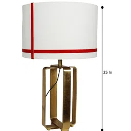 Grated Ginger White Self Design Cross Table Lamp image 4