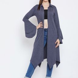 Hypernation Blue Solid Open Front Shrug image 4