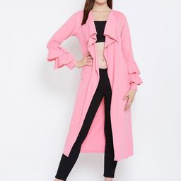 Hypernation Pink Solid Open Front Shrug image 2