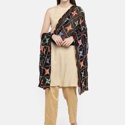 Dupatta Bazaar Black Embroidered Dupatta image 4