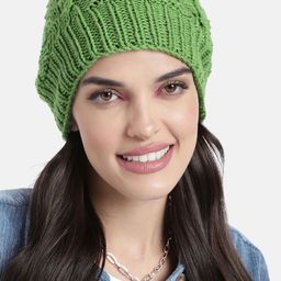 Magic Needles Unisex Green Self Design Beanie-2