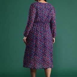 DressBerry Curve Plus Size Floral Print A-Line Midi Dress image 5