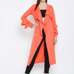 Hypernation Orange Solid Open Longline Front Shrug image 2