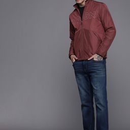 WROGN Men Maroon Puffer Slim-Fit Solid Jacket-44
