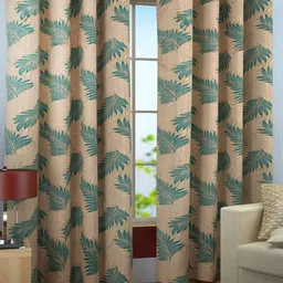 Homefab India Turquoise Blue & Copper-Toned Set of 2 Window Curtains 5 Feet-15