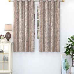 Homefab India Crystal Brown & Beige 2 Pieces Abstract Printed Window Curtains-30