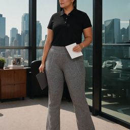 Blissclub Women Mildly Brushed Wrinkle Free Werk It Flare Pants With Herringbone Pattern-image-12