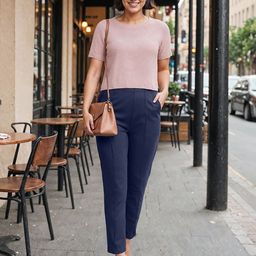 Blissclub Women Smart Straight Fit High-Rise On The Go Straight Pants With Pintuck Design-image-97