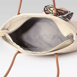 Mast & Harbour Textured Structured Shoulder Bag With Scarf image 4