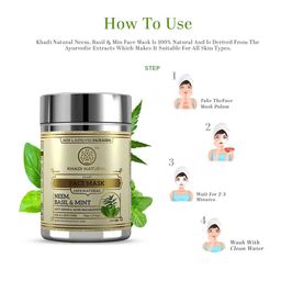 Khadi Natural Unisex Neem, Basil & Mint Herbal Sustainable Face Mask 50 g image 3