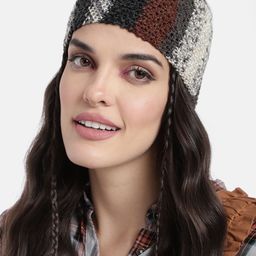 Magic Needles Unisex Black & Brown Handmade Woolen Headband-image-56