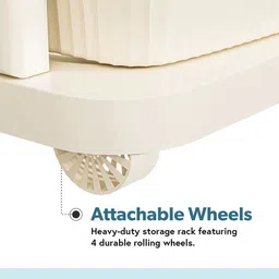 Kuber Industries Cream-Colored Textured 2-Layer Storage Drawer Organizer With Wheels image 5