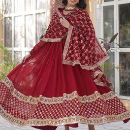 Tilton Georgette Sequins Embroidered Flared Gown With Heavy Dupatta image 2