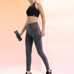 HRX by Hrithik Roshan Woman Solid Regular Fit Seamless Rapid Dry Running Tights image 5