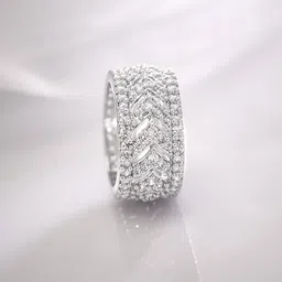 Rubans Rhodium-Plated Cubic Zirconia Stone-Studded Finger Ring-83