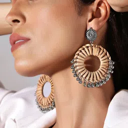 Rubans Voguish Women Silver-Plated Classic Hoop Earrings-image-25