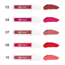 Recode 5Pcs Silky Matte Mini Liquid Lipsticks - 1.25ml each - Shades 03-04-07-08-10 image 3