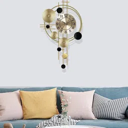 DSH Crafting Your Curiosity Gold-Toned Embellished Contemporary Wall Clock-33