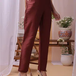 KALINI Yoke Design Sequinned Straight Kurta With Trousers And Dupatta image 5