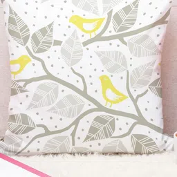 STITCHNEST Yellow & White Set of 5 Geometric Square Cushion Covers image 2