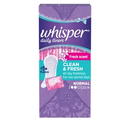Whisper Clean & Fresh Normal Scented Daily Liners - 20 Pads-picture-46