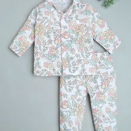 Fancy Fluff Girls Floral Printed Night suit-image-63