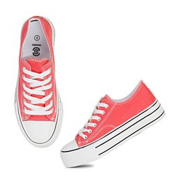 MOZAFIA Women Comfort Insole Canvas Contrast Sole Sneakers-45