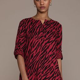 Roadster Animal Print Roll-Up Sleeves Shirt Style Top-image-34