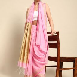 Taavi Woven Design Zari Sustainable Handloom Jamdani Saree-5