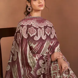 Anouk Floral Embroidered Anarkali Kurta With Trouser And Dupatta image 2
