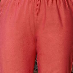 Stylum Peach-Coloured & Pink Woven Design Mirror Work Kurta With Trousers & Dupatta image 4