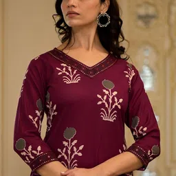 KALINI Selection Of 2 Ethnic Motifs Printed Anarkali Kurtas With Trousers And Dupattas image 2